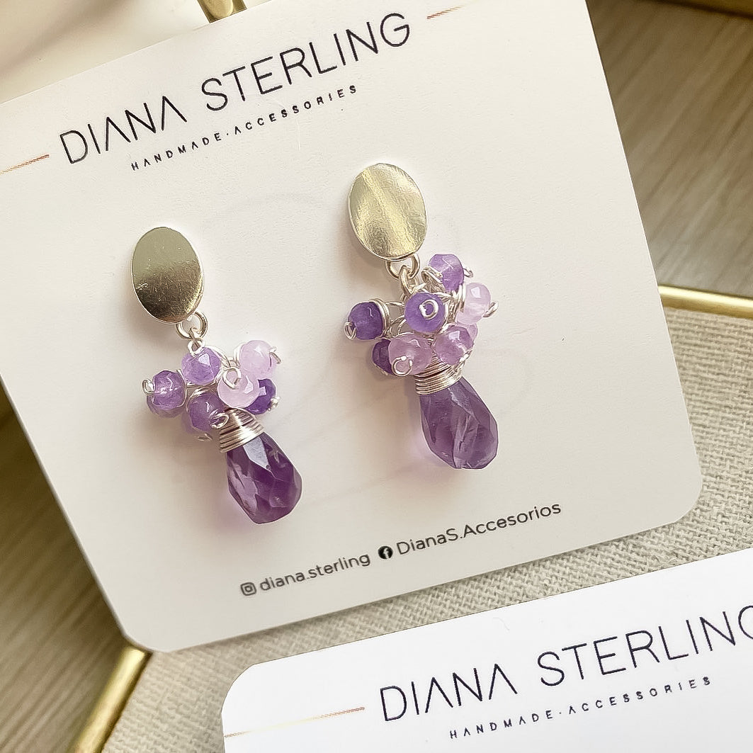 Aros Stone amatiste silver