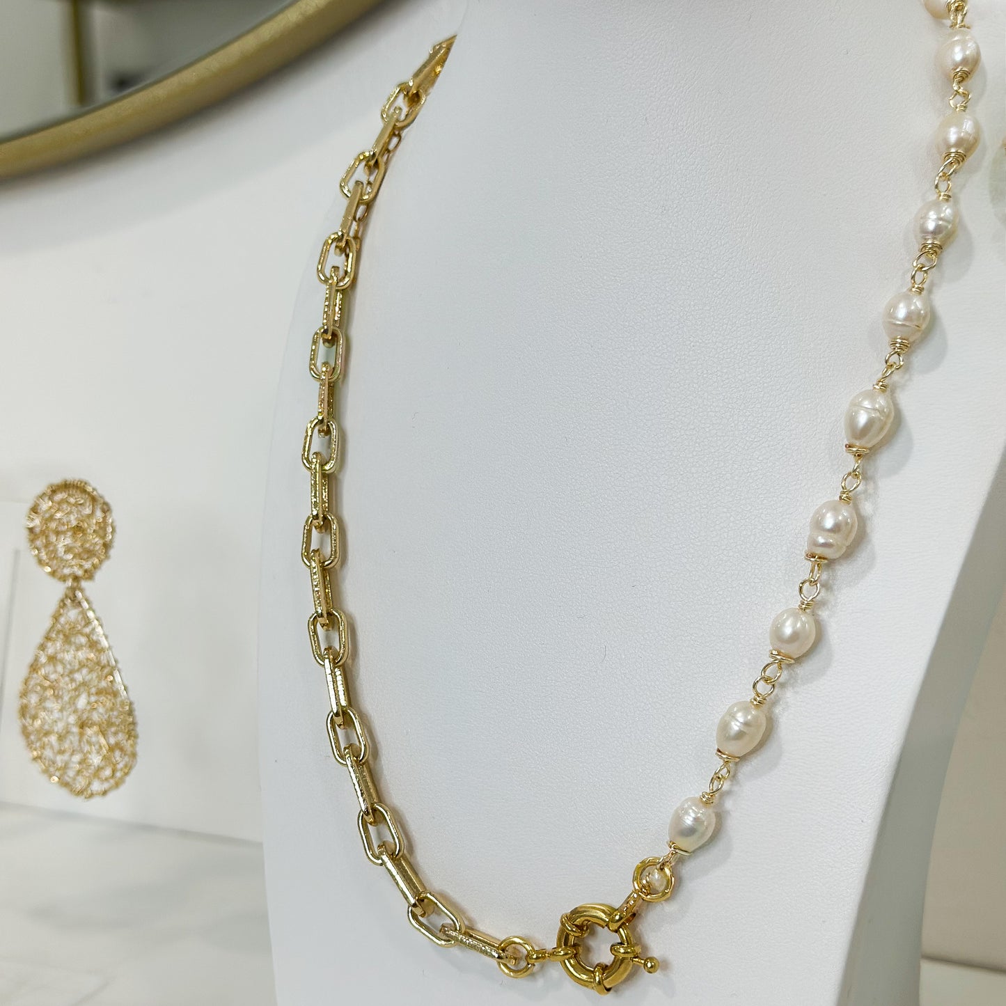Collar chain pearl