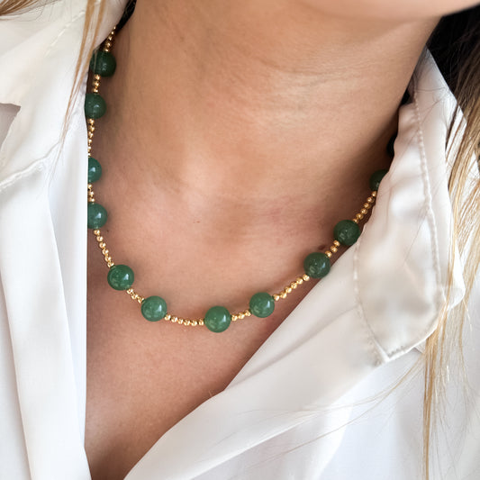 Collar gold jade